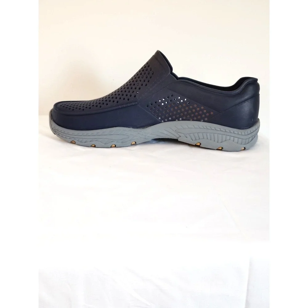 Skechers Men 13 Navy Foamies Perforated‎ Slip-On Water Sport Comfort Beach Shoes